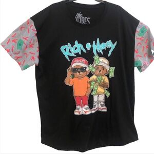 NWT VIBES Men's 2XL T-shirt | "Hustle & Fresh" | HTV Graphic | Cotton / Poly